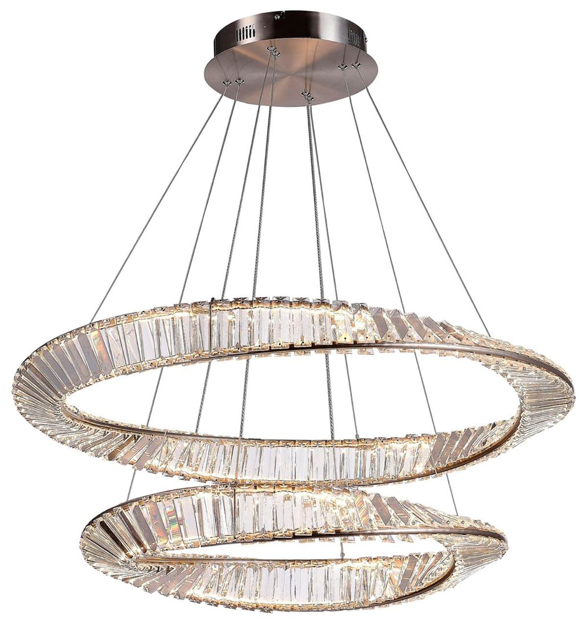 Image 3 Stella 27.75" Wide Satin Nickel 90W LED Chandelier more views