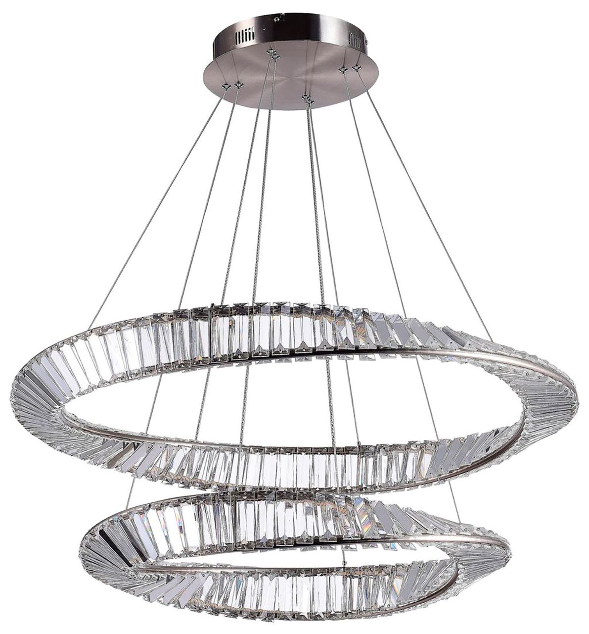 Image 5 Stella 27.75" Wide Satin Nickel 90W LED Chandelier more views