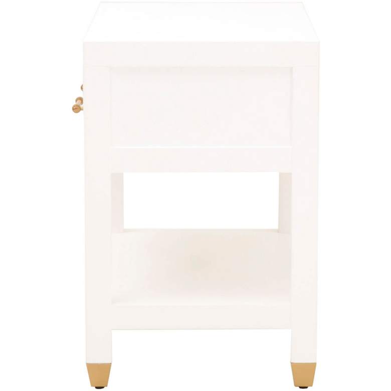 Image 5 Stella 28" Wide Matte White Wood 1-Drawer Wood Nightstand more views