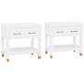1_Stella 28" Wide White and Brass Modern Luxe Nightstands Set of 2