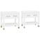 Stella 28" Wide White and Brass Modern Luxe Nightstands Set of 2