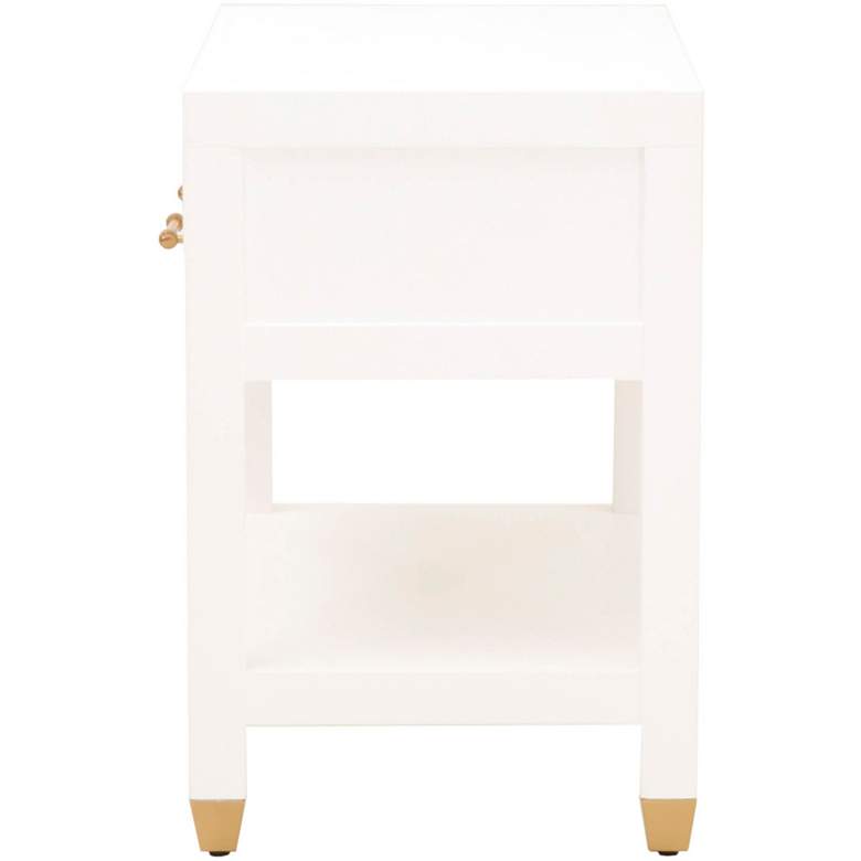 Image 4 Stella 28" Wide White and Brass Modern Luxe Nightstands Set of 2 more views