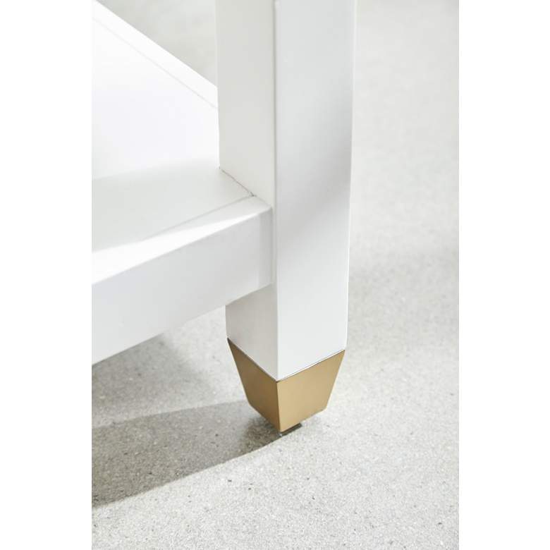 Image 6 Stella 28" Wide White and Brass Modern Luxe Nightstands Set of 2 more views