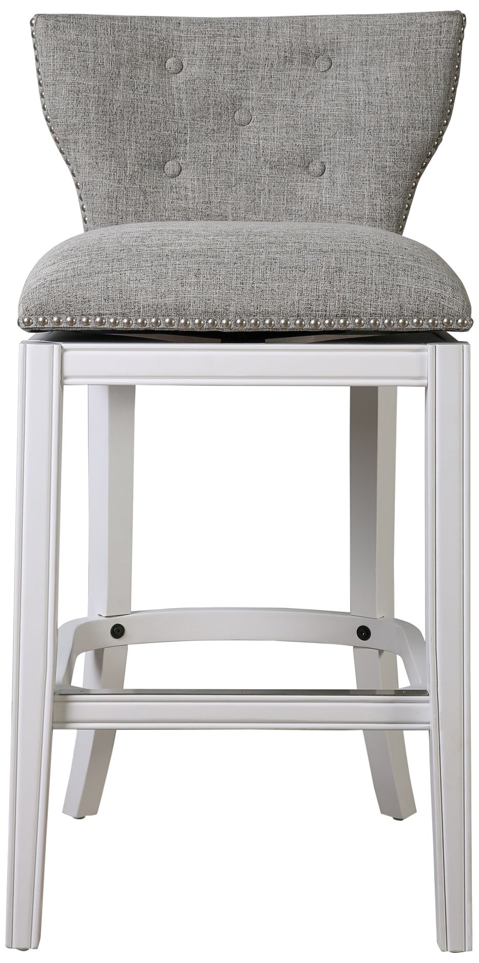 Image 3 Stella 31" Gray Tufted Fabric Swivel Bar Stool more views