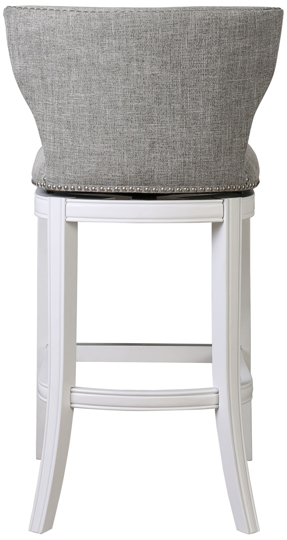 Image 4 Stella 31" Gray Tufted Fabric Swivel Bar Stool more views