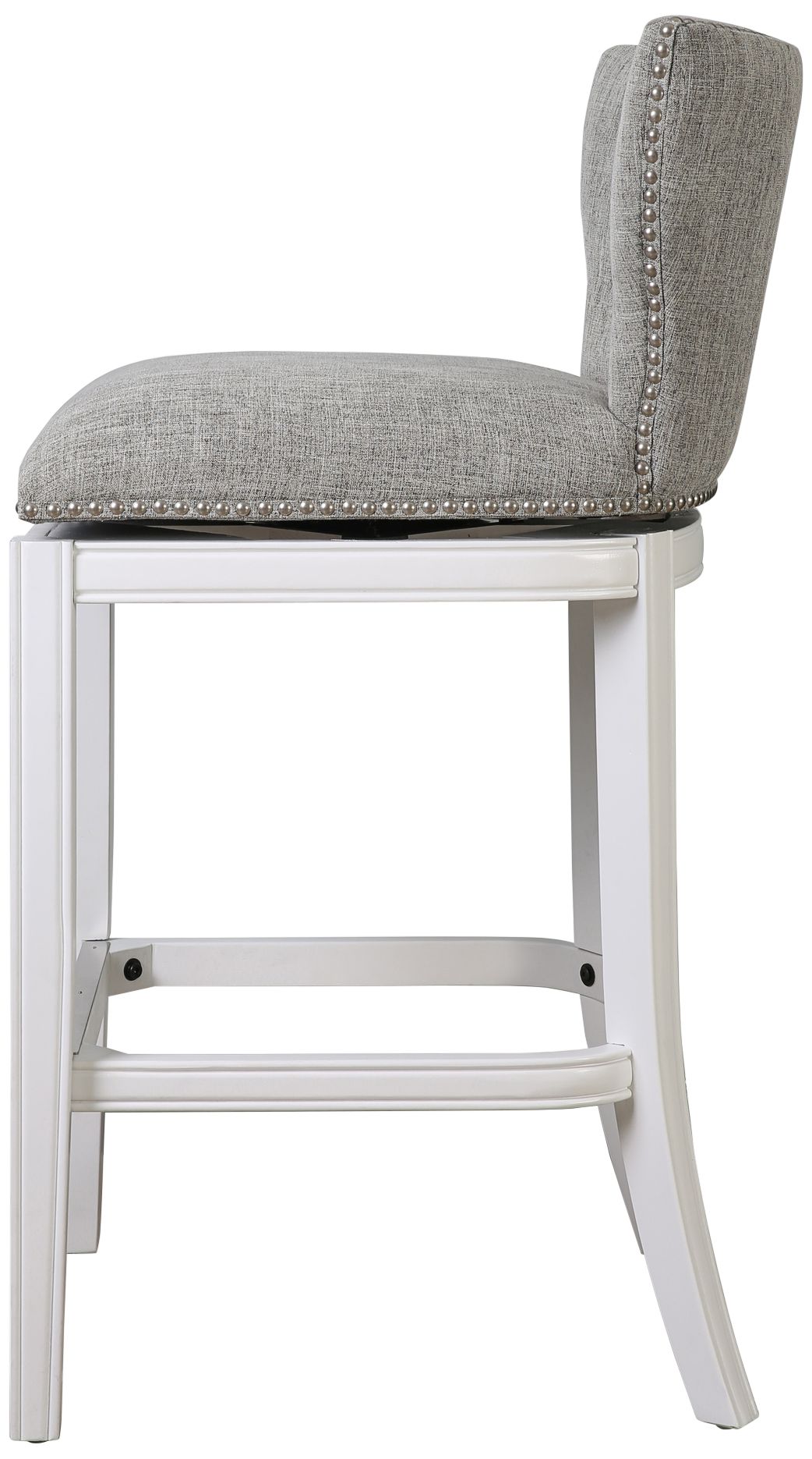 Image 5 Stella 31" Gray Tufted Fabric Swivel Bar Stool more views