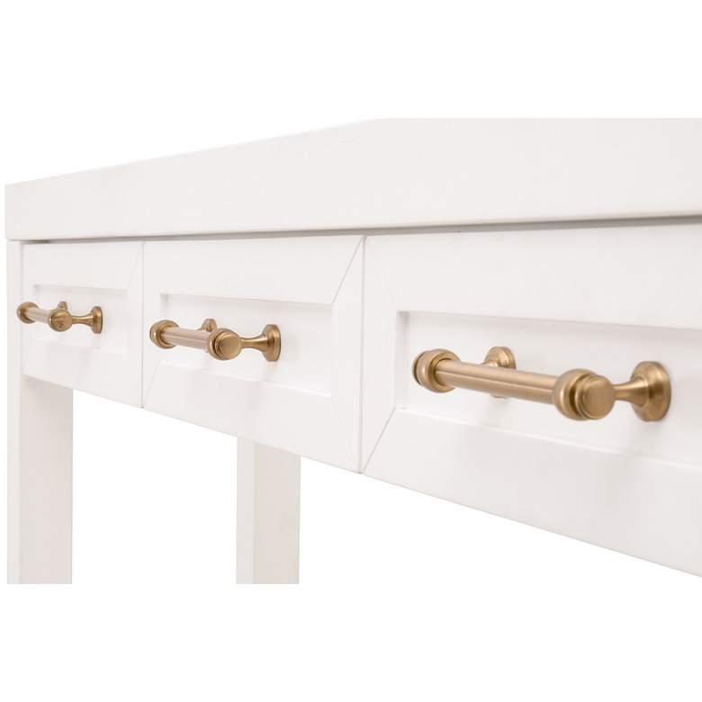 Image 3 Stella 47 1/4"W Matte White 3-Drawer Narrow Console Table more views