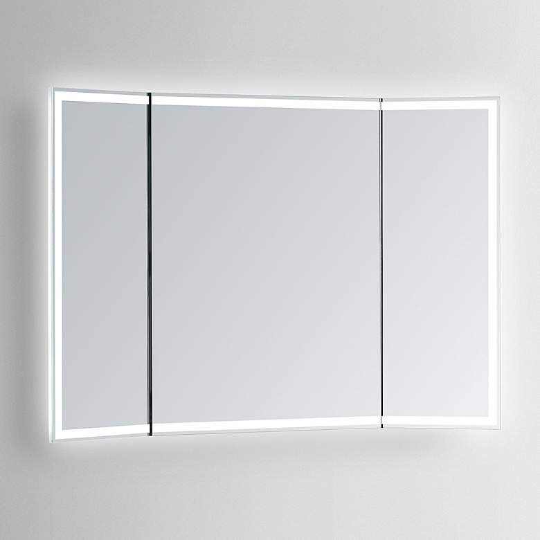 Image 1 Stella 48" x 32" Trifold LED Lighted Bath Vanity Wall Mirror