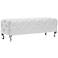 Stella 54" Wide Crystal Tufted Contemporary White Bench