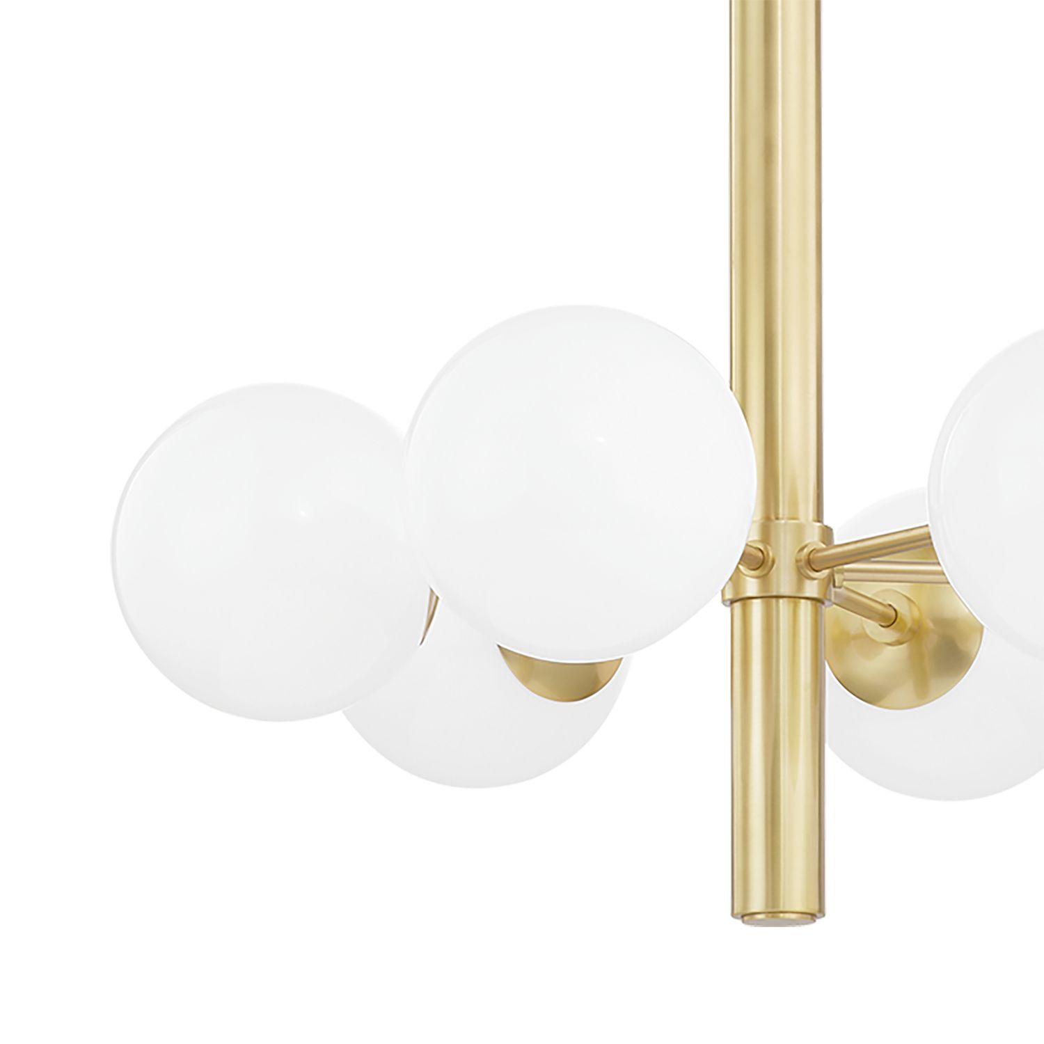 Image 3 Stella - 6-Light Chandelier - Aged Brass Finish - Opal Shiny Glass more views