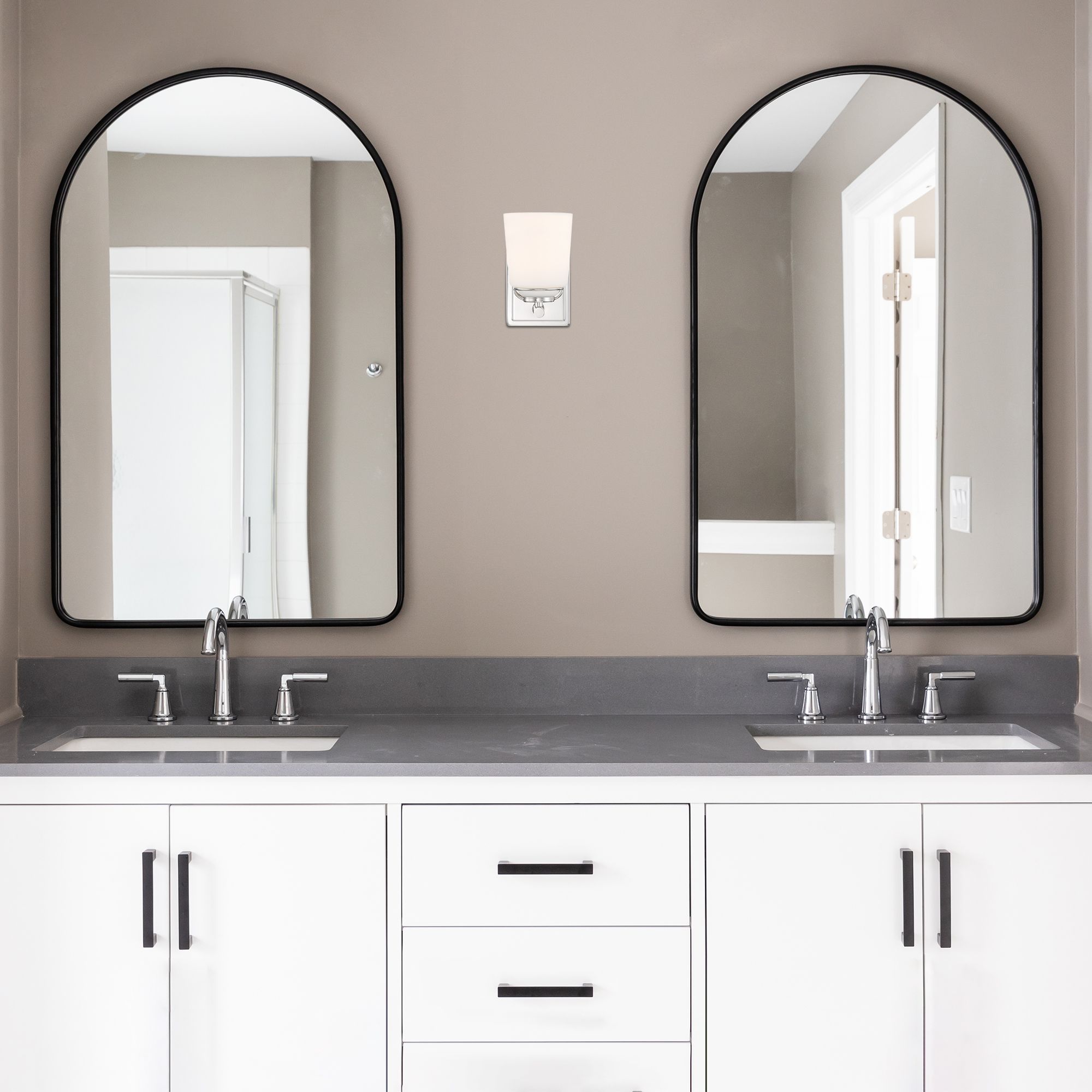 Image 3 Stella 8 in. 1-Light Polished Nickel Modern Wall Sconce Light more views