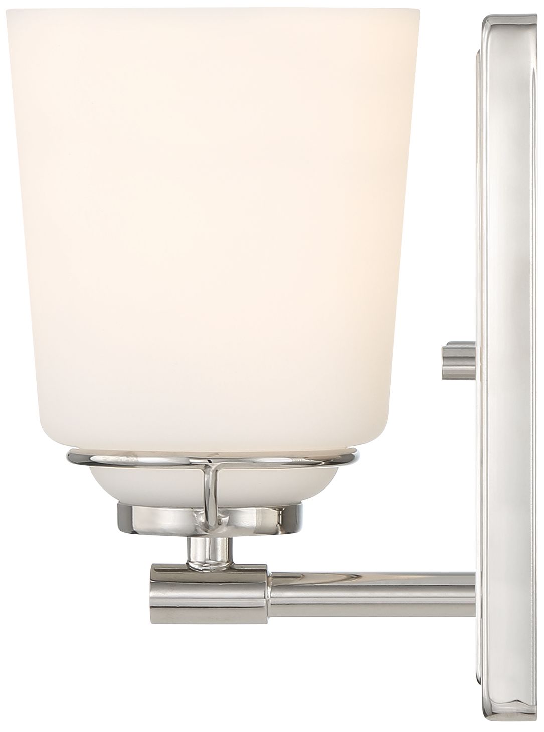 Image 4 Stella 8 in. 1-Light Polished Nickel Modern Wall Sconce Light more views