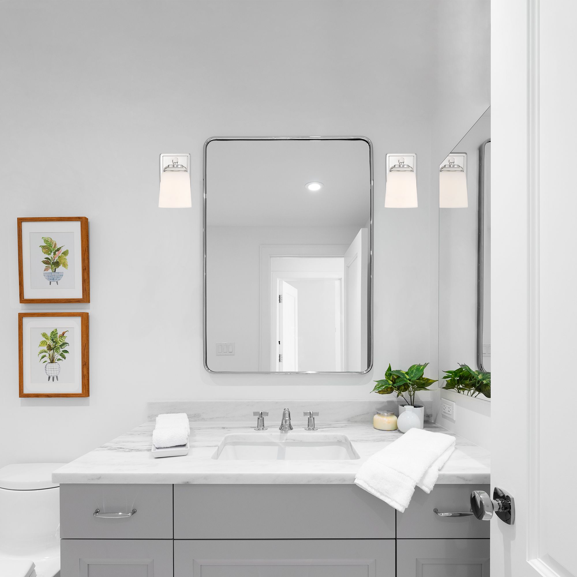 Stella 8 in. 1-Light Polished Nickel Modern Wall Sconce Light