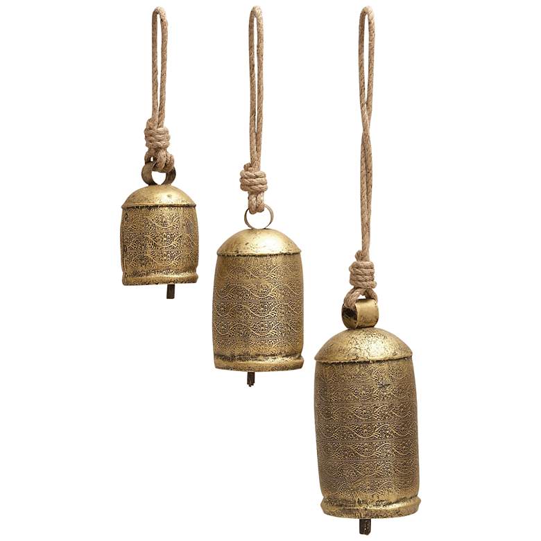 Image 2 Stella Bronze Metal Decorative Cow Bells with Ropes Set of 3