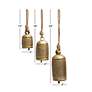 Stella Bronze Metal Decorative Cow Bells with Ropes Set of 3