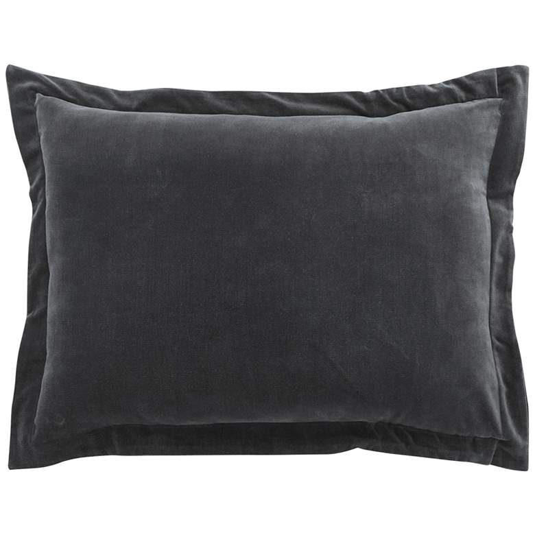 Image 1 Stella Charcoal Velvet Fabric 26" x 20" Standard Sham