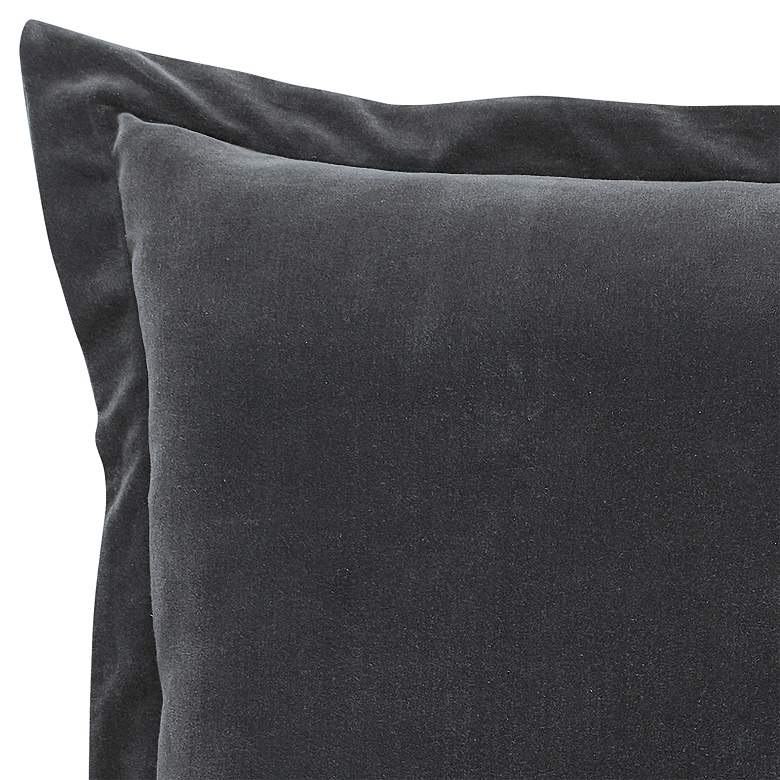 Image 2 Stella Charcoal Velvet Fabric 26" x 20" Standard Sham more views