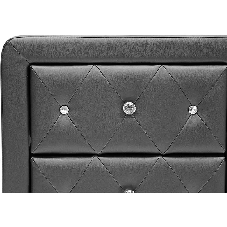 Image 2 Stella Crystal Tufted Black Upholstered Modern Nightstands Set of 2 more views
