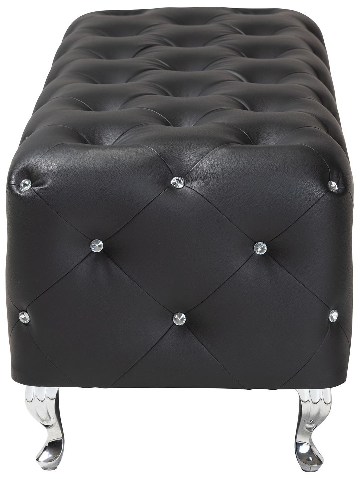 Image 3 Stella Crystal Tufted Modern Black Bench more views