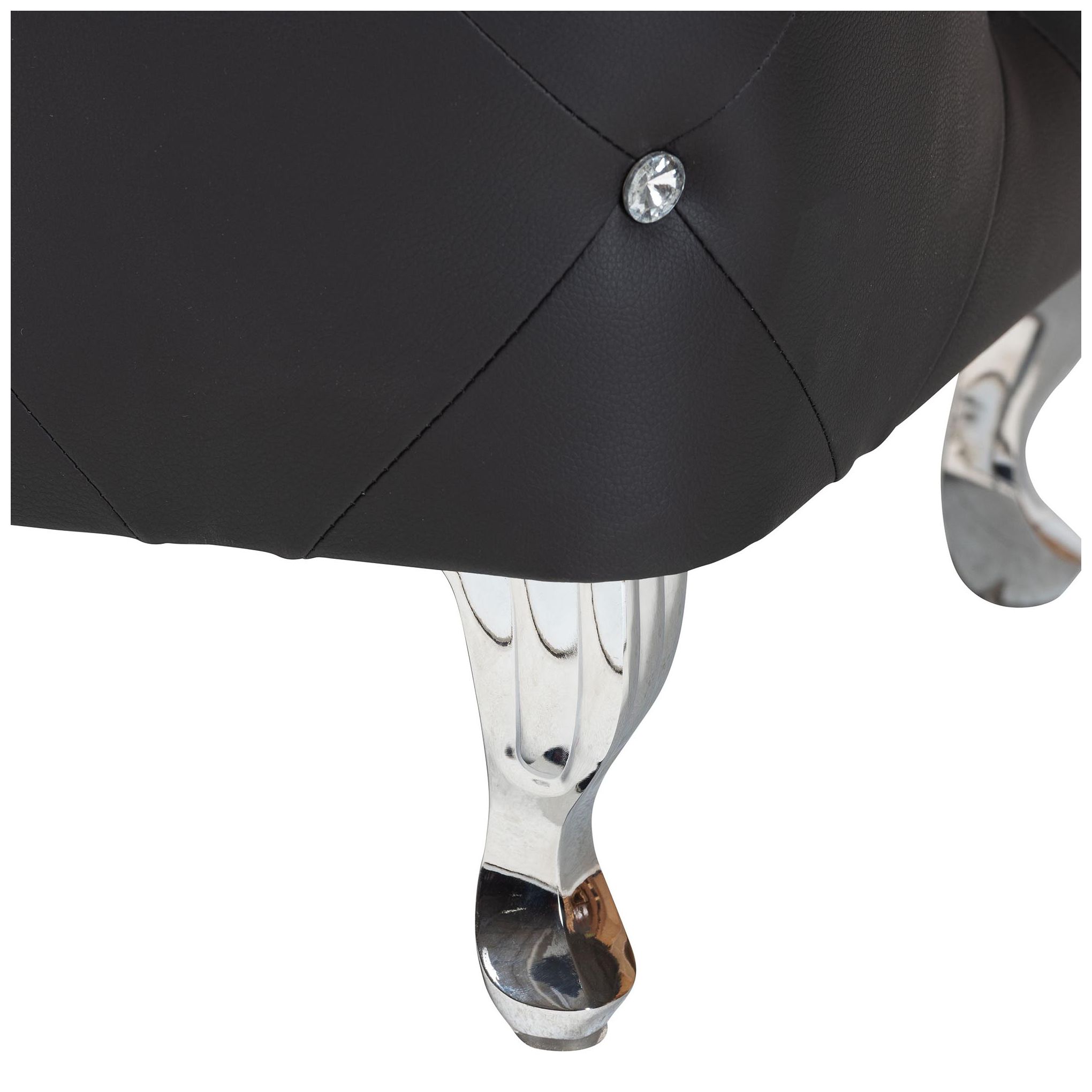 Image 4 Stella Crystal Tufted Modern Black Bench more views