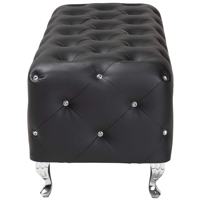 Image 5 Stella Crystal Tufted Modern Black Bench more views