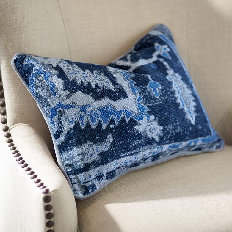 Image 1 Stella Dusty Blue Multi-Color 20" x 14" Throw Pillow
