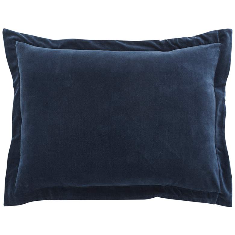 Image 1 Stella Navy Velvet Fabric 26 inch x 20 inch Standard Sham