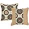 Stella Taupe Medallion 18" Square Indoor-Outdoor Pillow