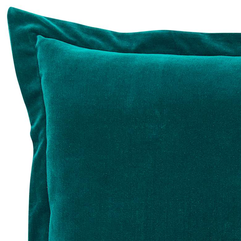 Image 2 Stella Teal Velvet Fabric 36 inch x 20 inch King Sham more views