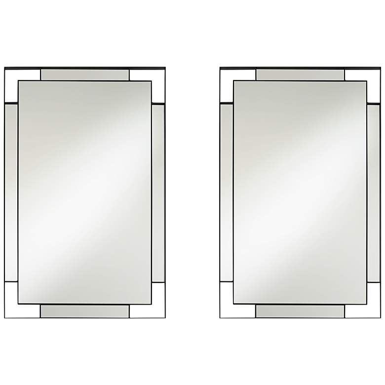 Image 1 Stellan Black 24 1/2" x 38" Rectangular Wall Mirrors Set of 2