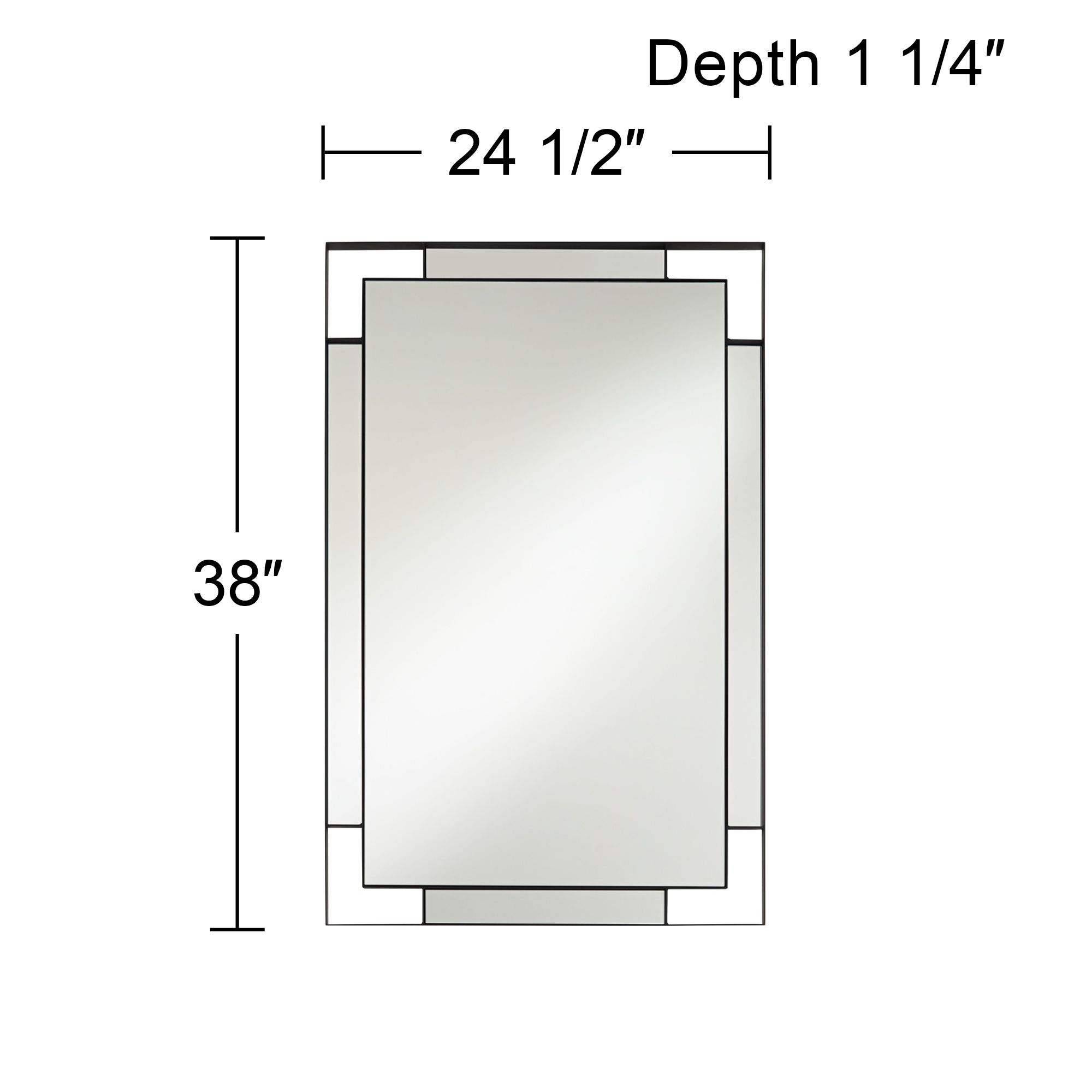 Stellan Black 24 1/2" x 38" Rectangular Wall Mirrors Set of 2
