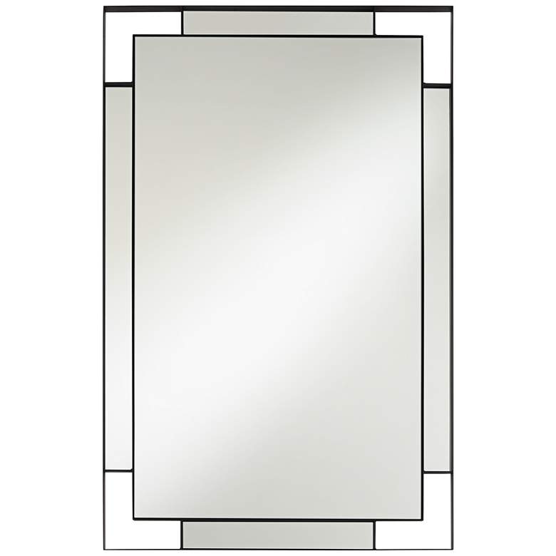 Image 2 Stellan Matte Black 24 1/2 inch x 38 inch Rectangular Wall Mirror
