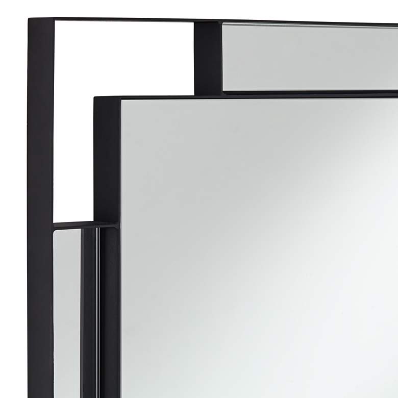 Image 3 Stellan Matte Black 24 1/2 inch x 38 inch Rectangular Wall Mirror more views