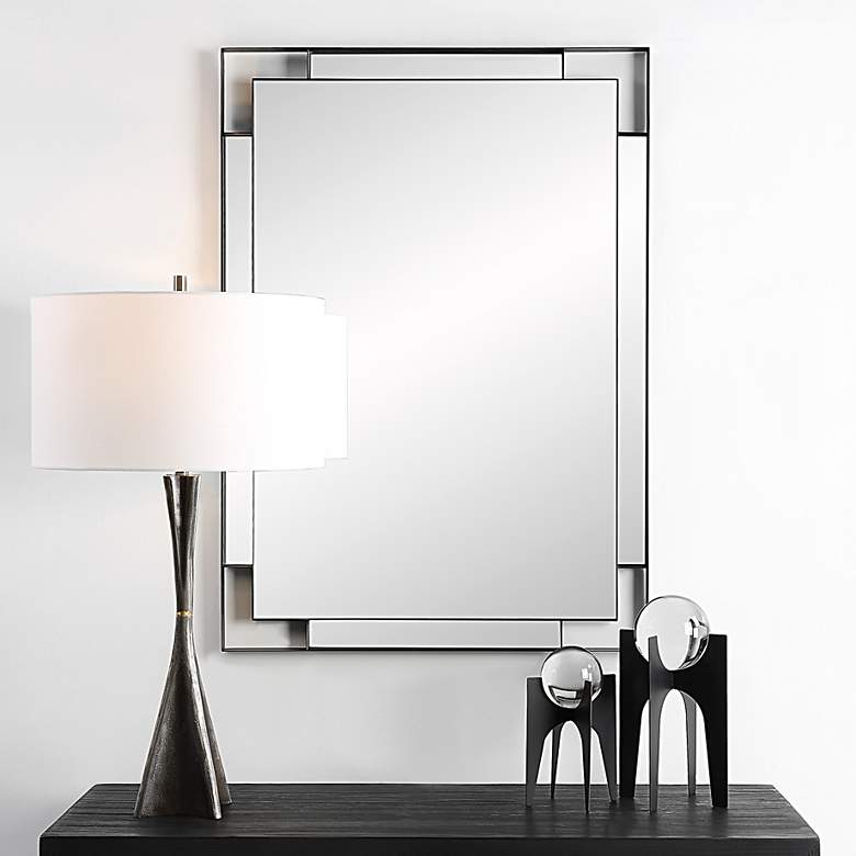Image 2 Stellan Matte Black 27 3/4" x 39 3/4 Rectangular Wall Mirror