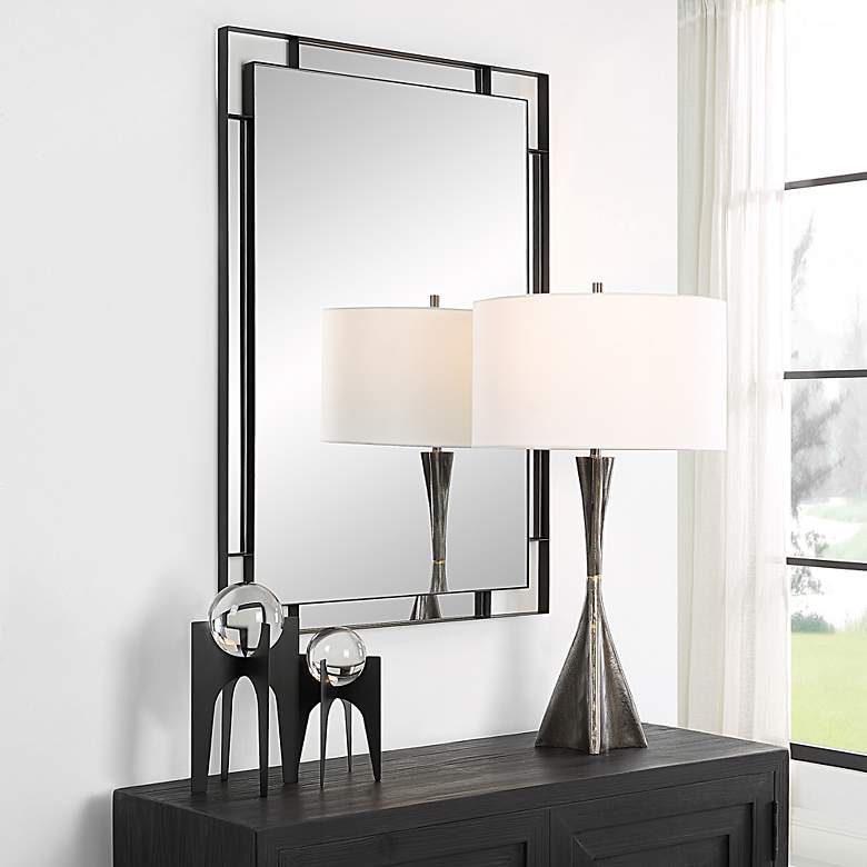 Image 4 Stellan Matte Black 27 3/4" x 39 3/4 Rectangular Wall Mirror more views