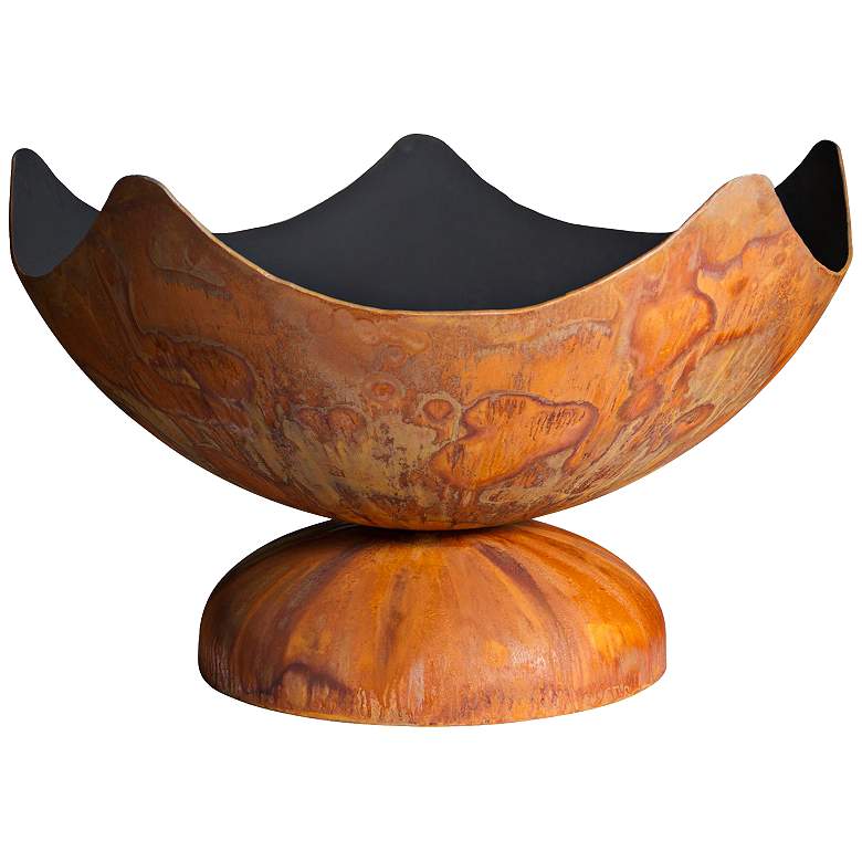 Image 1 Stellar 30" Wide Wood Burning Handcrafted Steel Bowl Fire Pit
