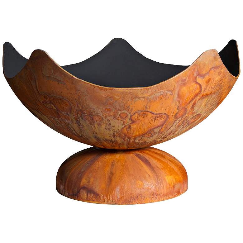 Image 1 Stellar 30" Wide Wood Burning Handcrafted Steel Bowl Fire Pit