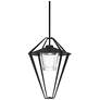 Stellar Coastal Black Large Outdoor Pendant With Clear Glass