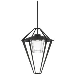 Stellar Coastal Black Large Outdoor Pendant With Clear Glass