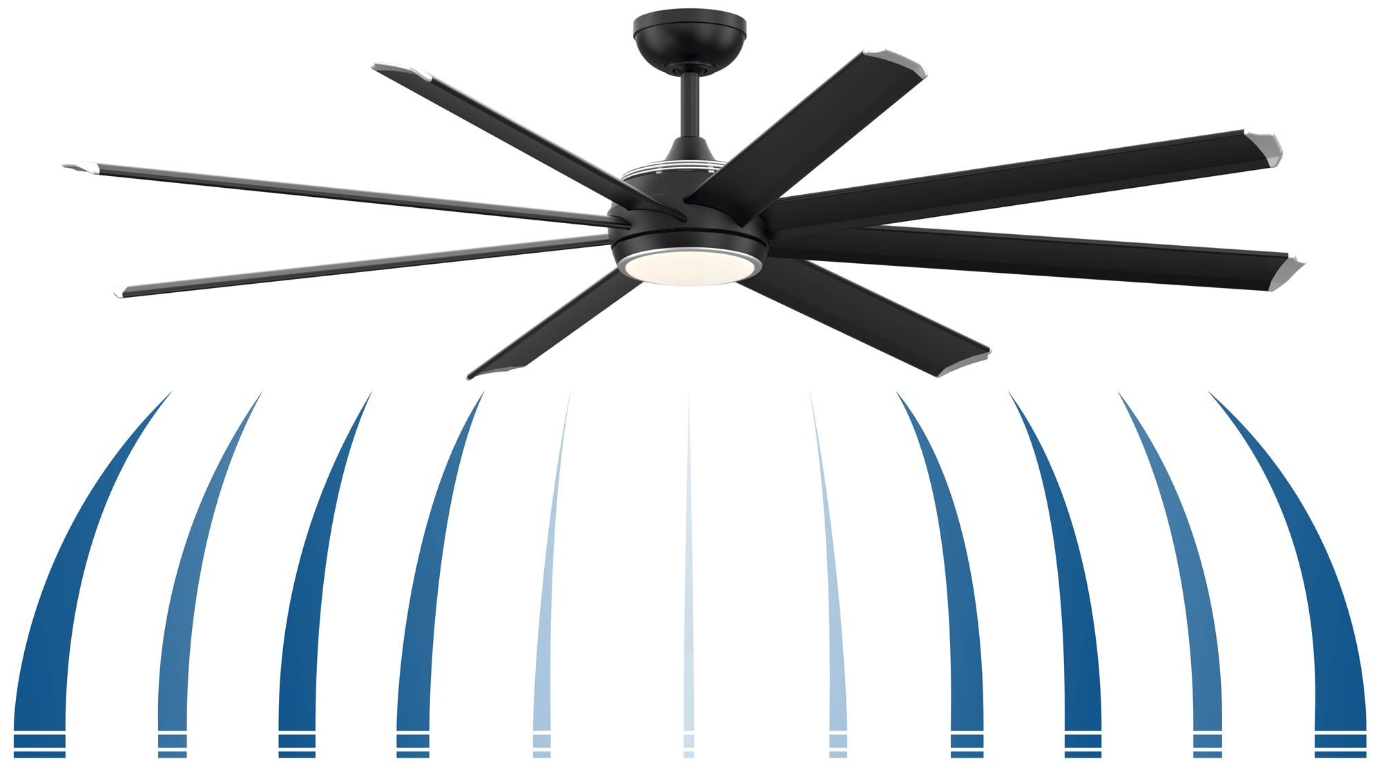 Image 7 Stellar Custom 64 in In/Out Smart Fan w/ LED CCT Lt Kit - Black Blades more views