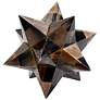 Stellated Flat Brown 7" High Decorative Horn Dodecahedron