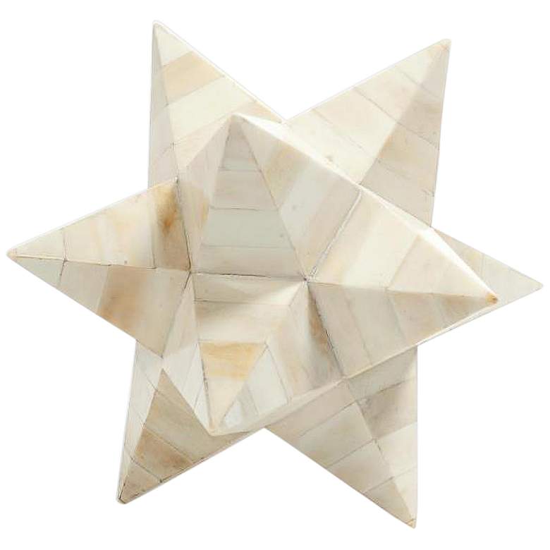 Image 1 Stellated Natural White 7 inchH Decorative Horn Dodecahedron 