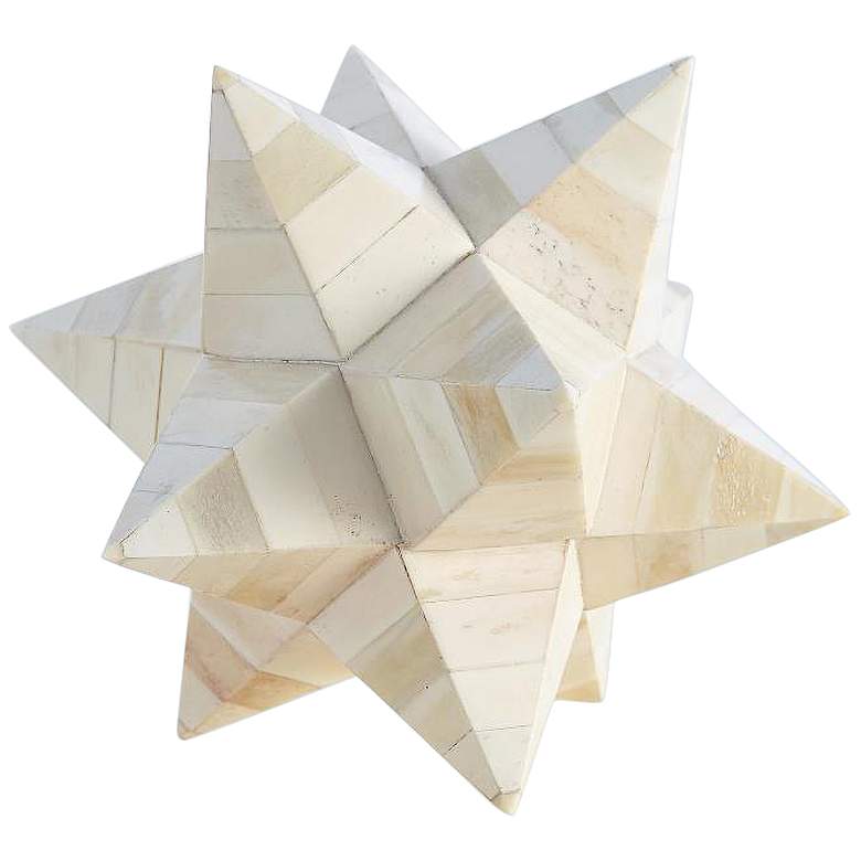 Image 4 Stellated Natural White 7"H Decorative Horn Dodecahedron more views