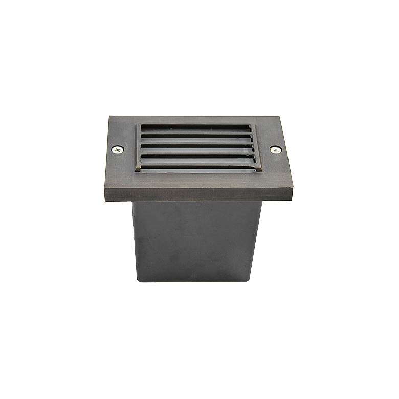 Image 1 Stensor 4 1/2" Wide Cast Brass Louvered Step Light