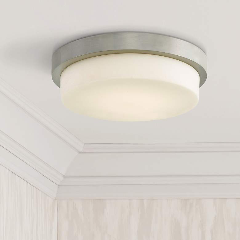 Image 1 Step 13 inch Wide Brushed Nickel LED Ceiling Light