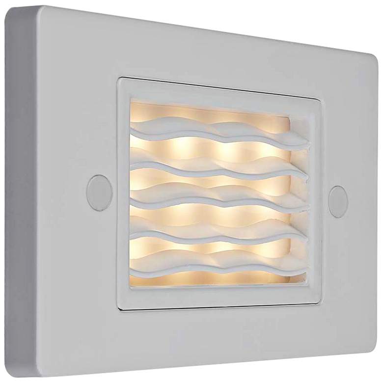 Image 1 Step 4 3/4"W Horizontal Wave Amber LED Outdoor Step Light