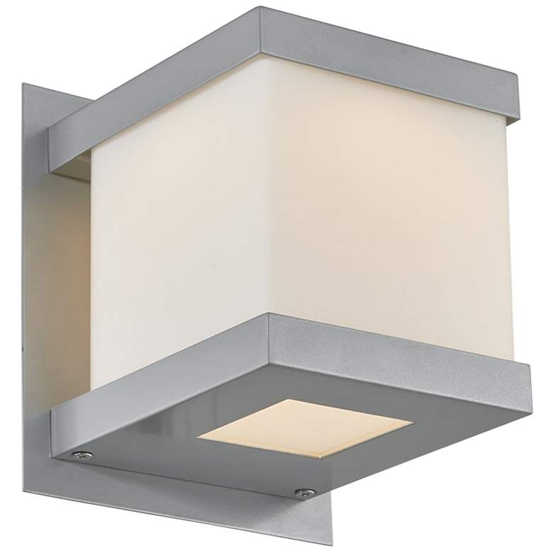 Image 2 Step 5 3/4" High Silica Opal Glass LED Outdoor Modern Wall Light