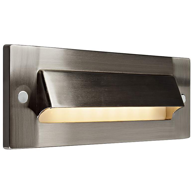 Image 1 Step 8 3/4 inchW Brushed Nickel Cove Outdoor LED Step Light