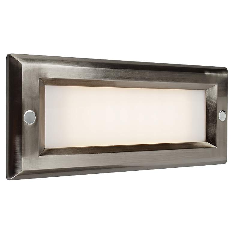 Image 1 Step 8 3/4 inchW Brushed Nickel Opal Lens Outdoor LED Step Light