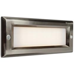 Step 8 3/4&quot;W Brushed Nickel Opal Lens Outdoor LED Step Light